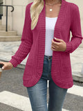 Open Front Ribbed Knit Cardigan – Casual Outerwear