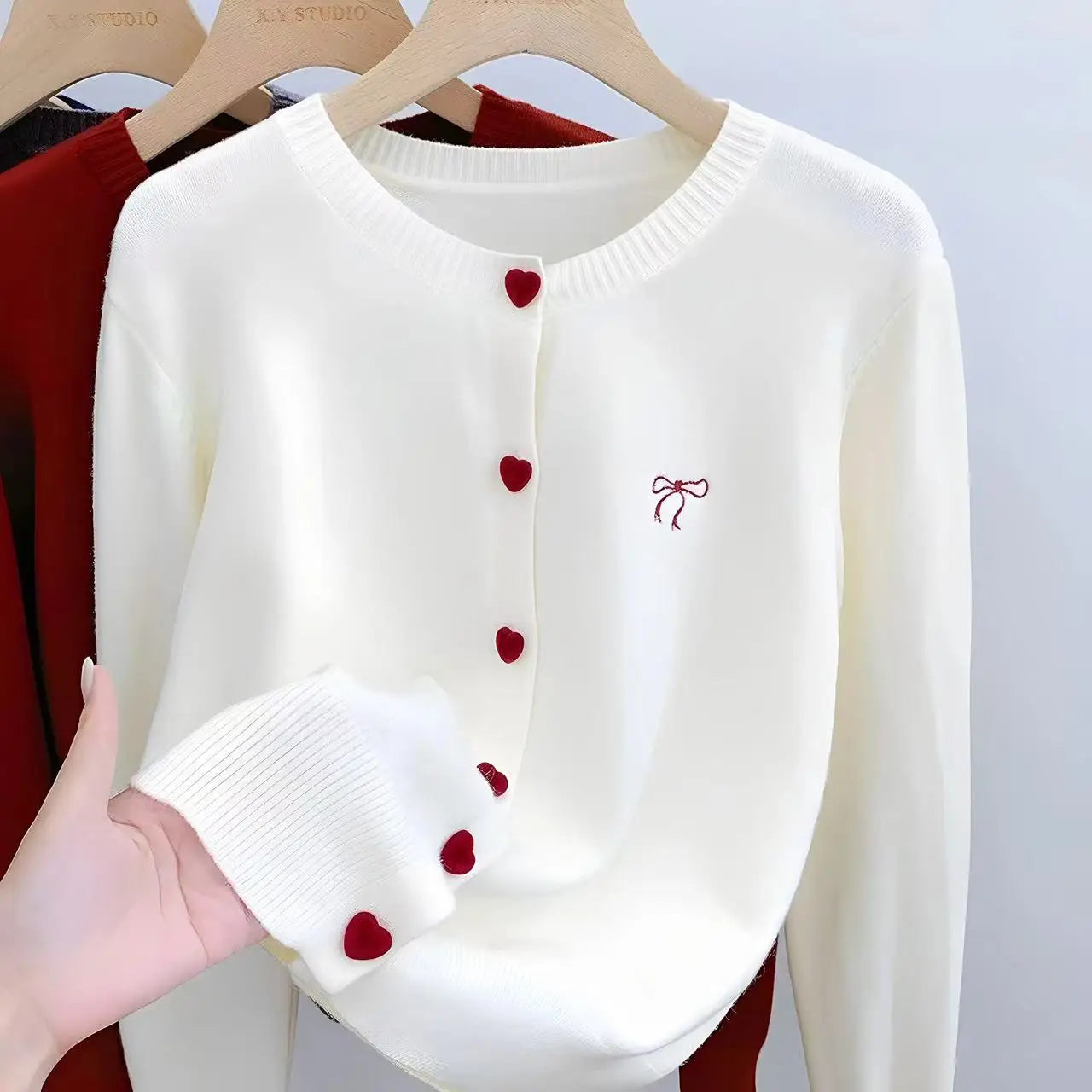 Knitted Cardigan – Single Breasted V-Neck Sweater