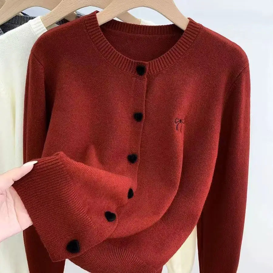 Knitted Cardigan – Single Breasted V-Neck Sweater