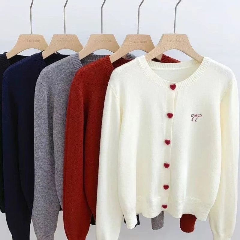 Knitted Cardigan – Single Breasted V-Neck Sweater
