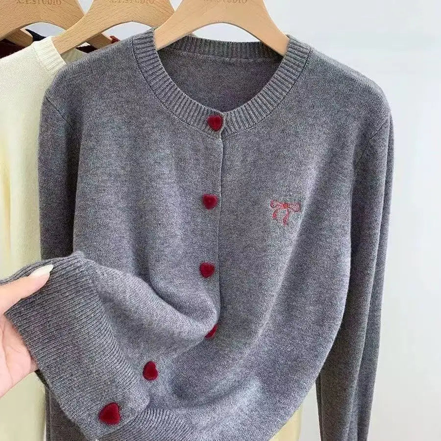 Knitted Cardigan – Single Breasted V-Neck Sweater