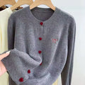 Knitted Cardigan – Single Breasted V-Neck Sweater