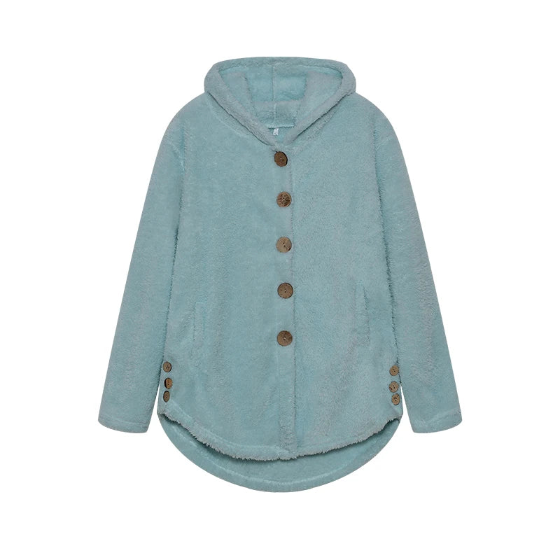 Fashion Trend Autumn and Winter Press-pleated Printed Turn-collar Long-sleeved Shirt Two-piece Furry Coat