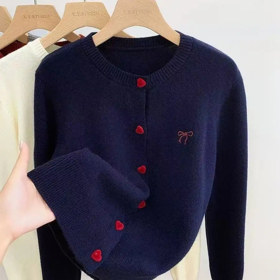 Knitted Cardigan – Single Breasted V-Neck Sweater